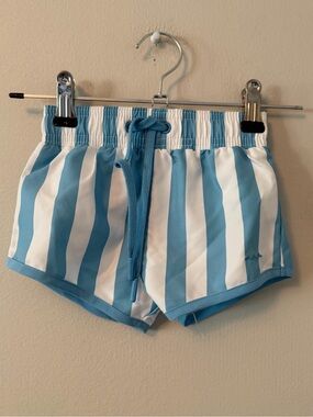 Minnow Blue & White Striped Swim Trunks